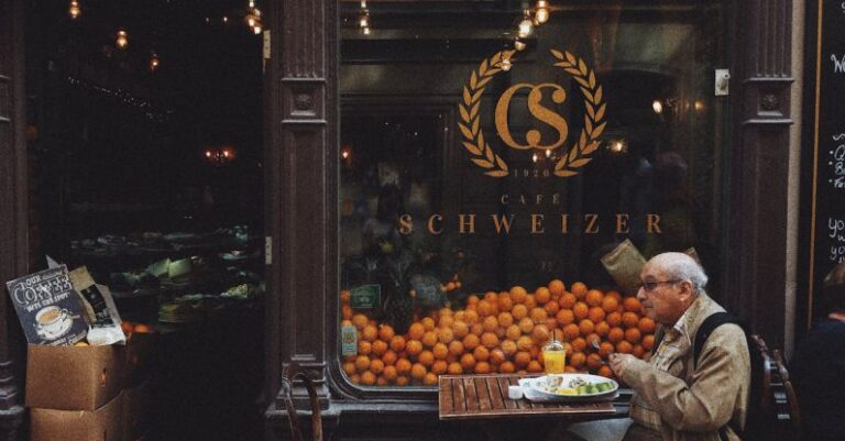 Consumer Preferences - Man in Brown Jacket Sitting on Chair in Front of Fruit Stand