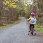 Park Safety - Toddler Riding Bicycle on Road