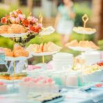 Large-Scale Events - Various Desserts on a Table covered with Baby Blue Cover